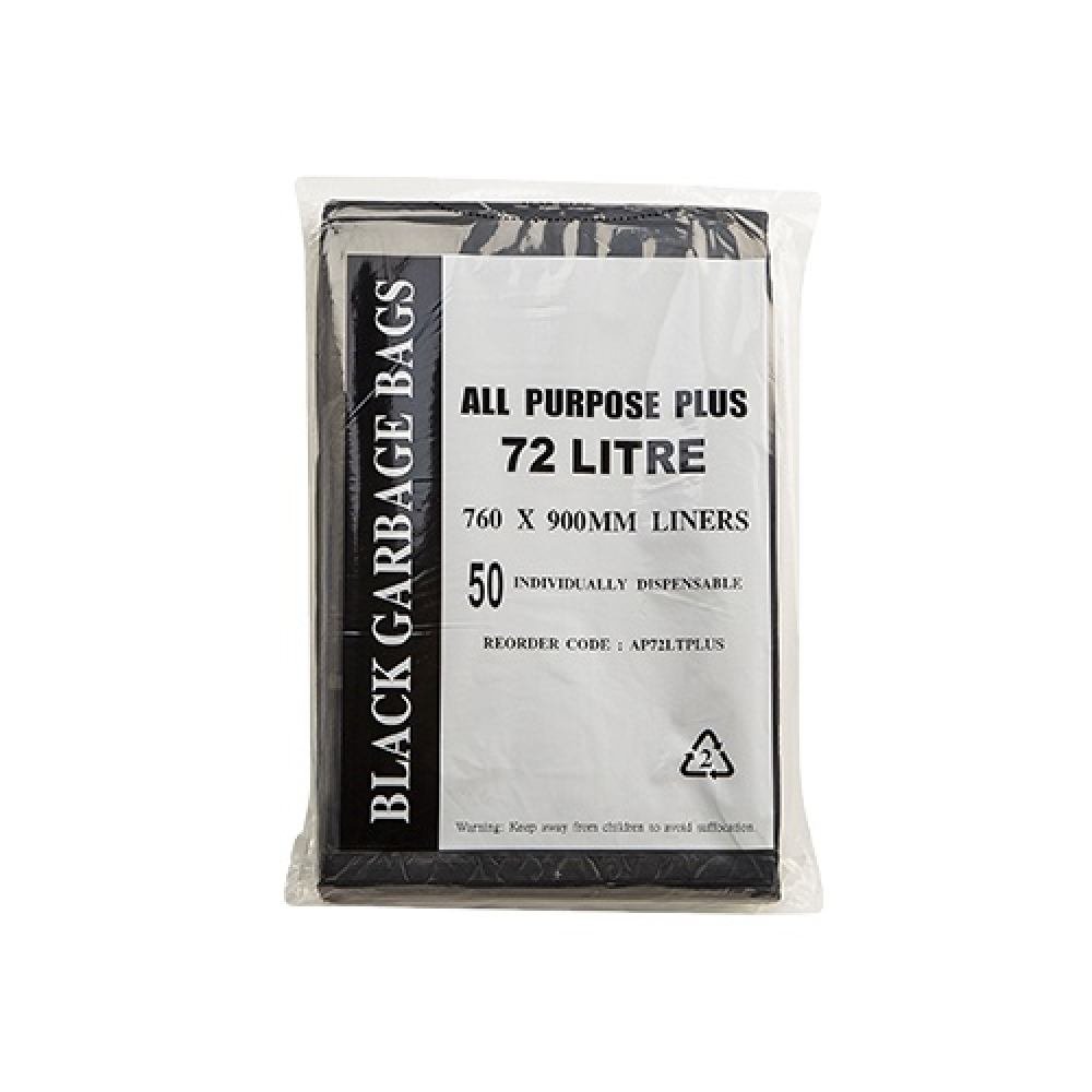  80Lt Black Medium Duty LDPE Garbage Bags 25um Hospital Requirements
