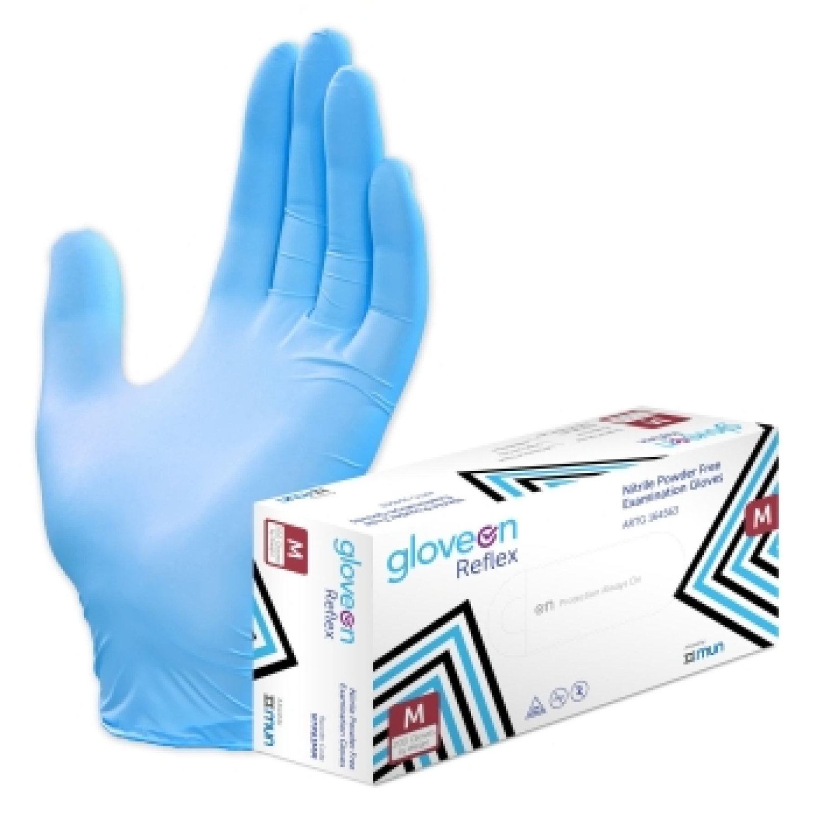 Reflex Nitrile Examination Gloves – Powder-Free Large Mun Medical 