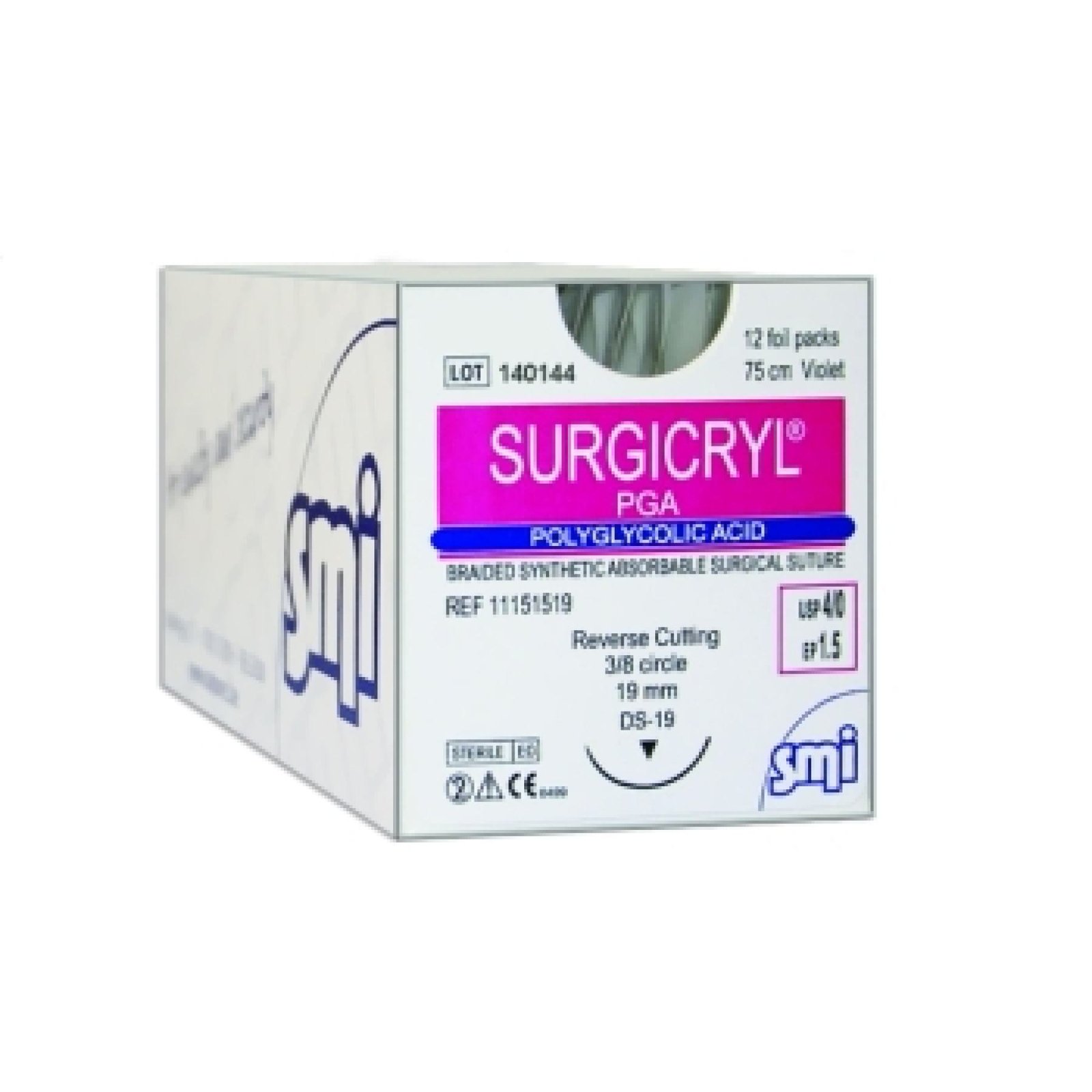 SUTURE SURGICRYL PGA 3/0 19 MM 75CM SMI Surgicryl