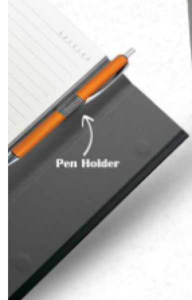 A5 Office Notebook Diary- PU Leather & Fabric Mix - Black Leather Diaries