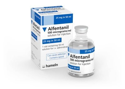 Alfentanil / Alfentanyl Labels Sterile cover 