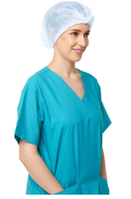 Bouffant Cap White/Blue – PrimeOn Head & Shoe Protection