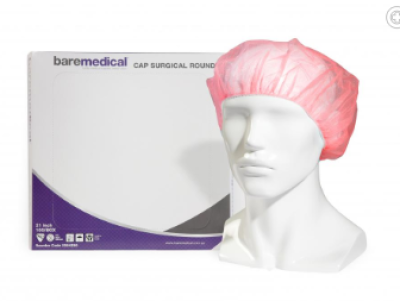 CAP BERET DISP THEATRE FLUID-RESIST LIGHTWEIGHT -Pink Head & Shoe Protection