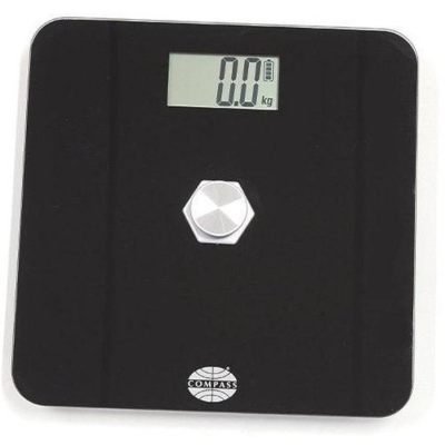 Compass Bathroom Scale Black Battery-Free Positioning Pad