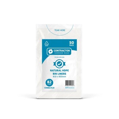 Contractor Bin Liners Heavy Duty 82L Natural Opaque Anaesthetic Drug Labels