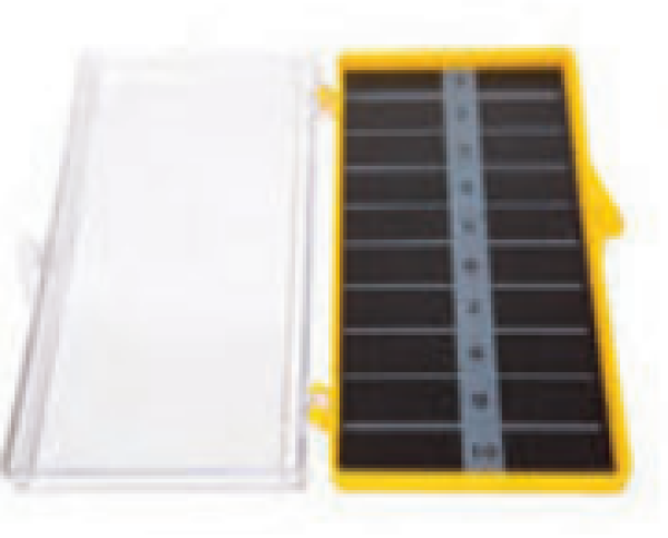 Deluxe Needle Counter, Magnet, Clear Top, Single, 10 Count, 20 Capacity, Yellow Needle Counter