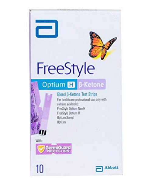 FreeStyle Optium H Blood Ketone Test Strips – Pack 10 Tensoplast
