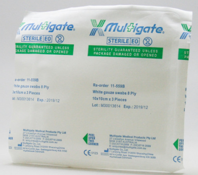 Gauze Squares 10 × 10cm Dispenser Pack (3’s) Serile Gauze