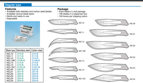 Kai Scalpel Blade #11 Scalpel Blade