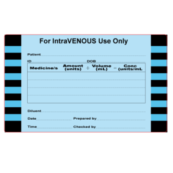 Labels Intravenous Large Medication & IV Labels