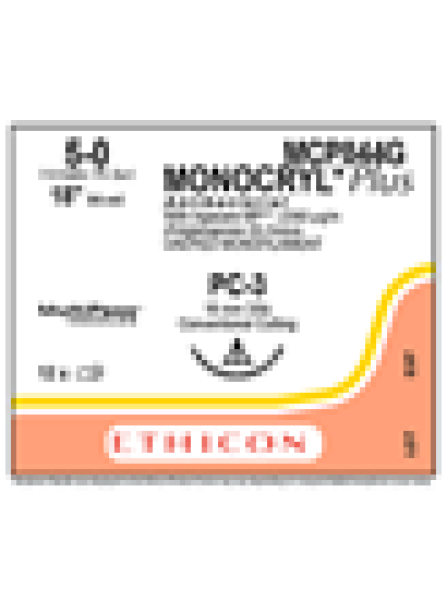 Monocryl Plus 5-0 16mm PC-3 45cm Suture Undyed  Absorbable Sutures