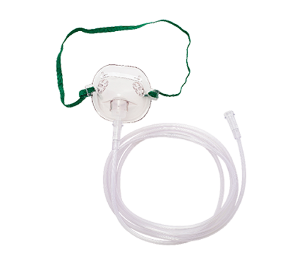 Oxygen Mask - Paediatric Elongated Shape Clear Mask 210cm Clear Tubing Oxygen Mask