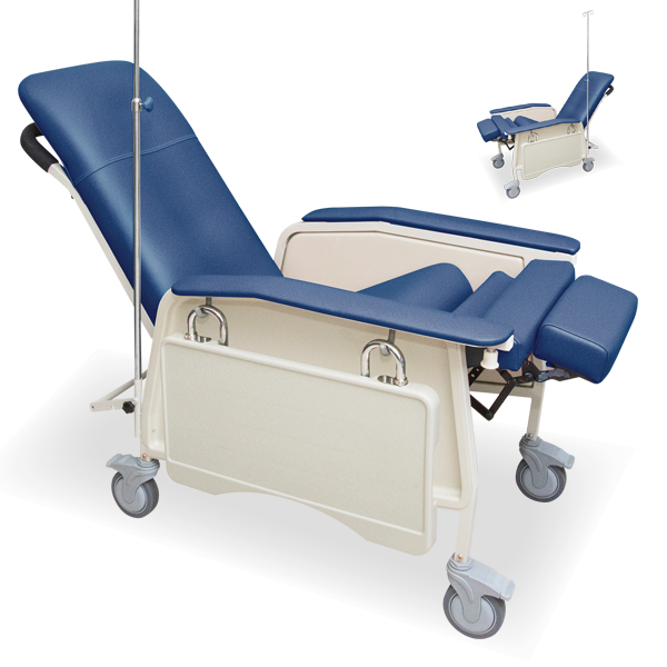 Patient Recliner Chair With IV Pole Chairs and Stool