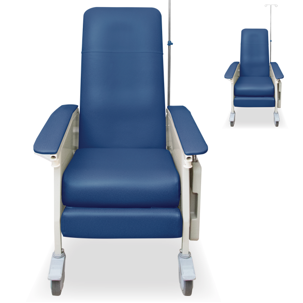 Patient Recliner Chair With IV Pole Chairs and Stool