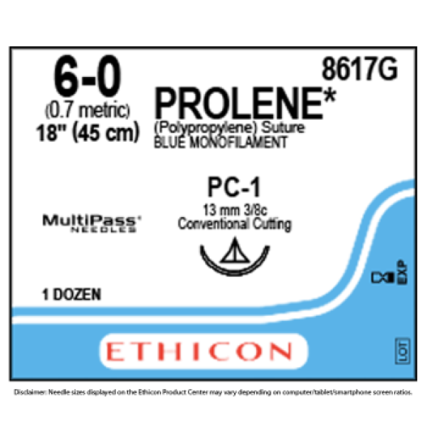 Prolene 6-0 13mm PC-1 45cm Blue Ethicon