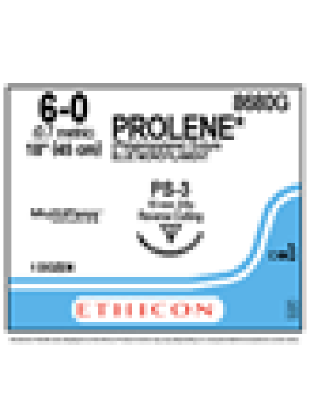 PROLENE* Polypropylene Sutures Blue 45cm 6-0 PS-3 16mm - Box/12 Ethicon