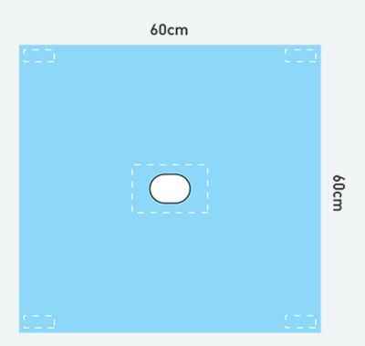 Protex 4 Drape with Adhesive Oval Aperture & Adhesive Corner Tabs Fenestrated Drapes