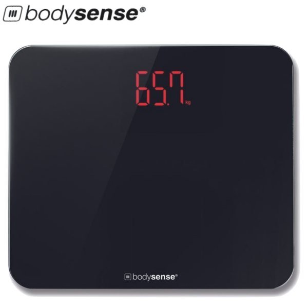 Scale Bodysense Glass Bathroom - 200kg - Black Scales & Measurements