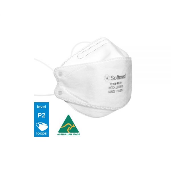 SOFTMED E-MED N95(P2) Level 3 Surgical Respirator Face Mask, Ear Loops Skin Protection & Conditioning