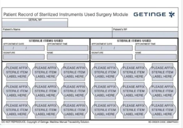 Surgery Patient Record Sheet Pad (50 Sheets) Sterilisation Accessories