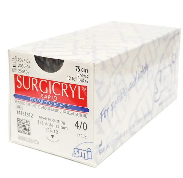 SUTURE SURGICRYL RAPID 4/0 12MM 45CM UD  Absorbable Sutures