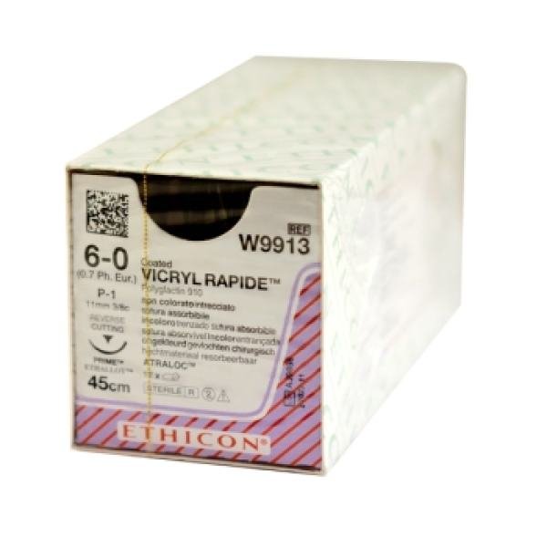VICRYL RAPIDE® Sutures Undyed 45cm 6-0 P-1 11mm - Box/12 Ethicon