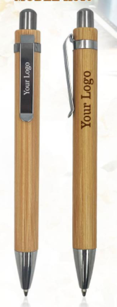 Wooden Ball Pen With Metal Clip Stylus Pens