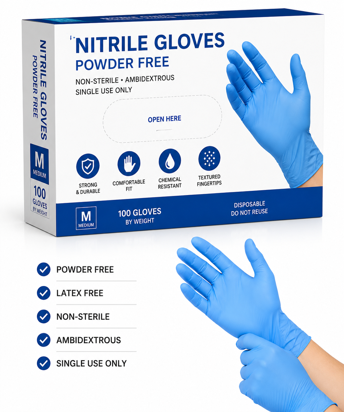 Nitrile Gloves Powder/Latex free